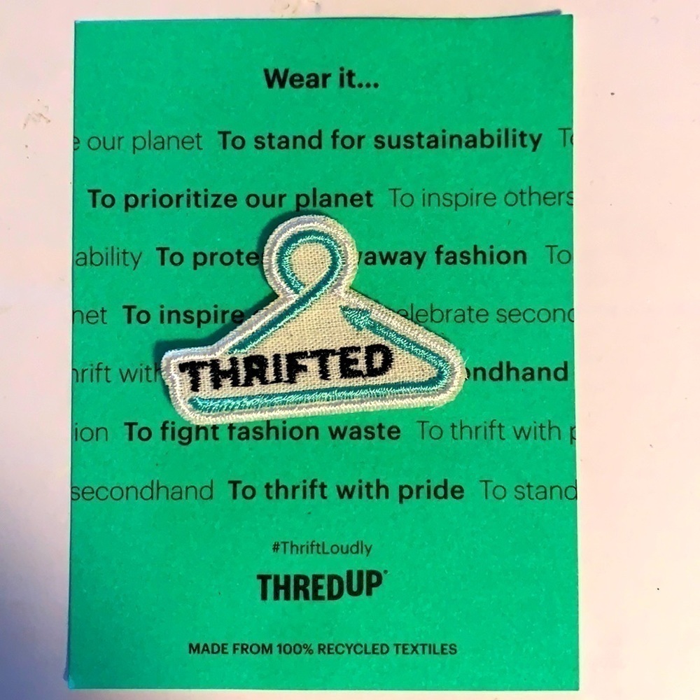 New ThredUP Thrift Loudly Hanger Patch Mint Green